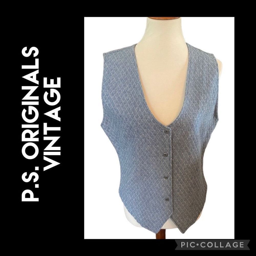 PS Originals Vintage Blue Quilted Lightweight Vest Size M-NWOT